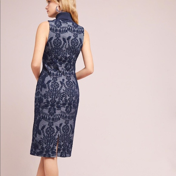 Anthropologie Maeve jacquard turtleneck dress sz 6 - Picture 3 of 4